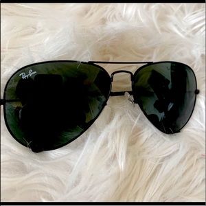 Authentic Black Ray Bans Aviator Sunglasses